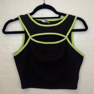 iHeartRaves Cyber Buzz Neon Halter Cutout Crop Top